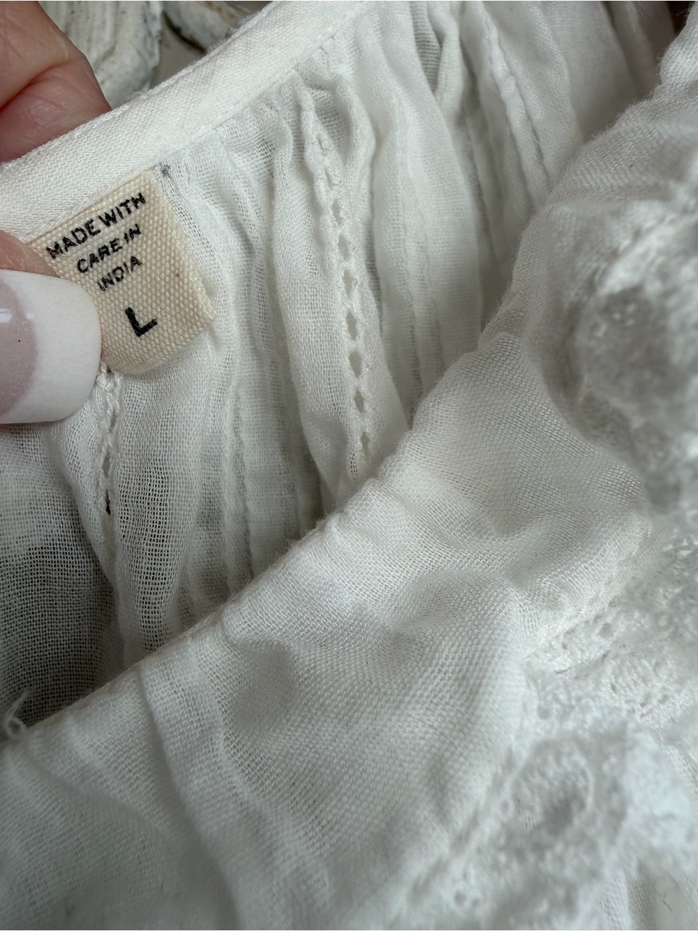 DOÉN “Heirloom Monogram” Nightgown, White, Embroidery Monogram, “M” Size L - Picture 7 of 15